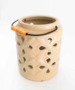 FAROL DECORATIVO EN PORCELANA BEIGE